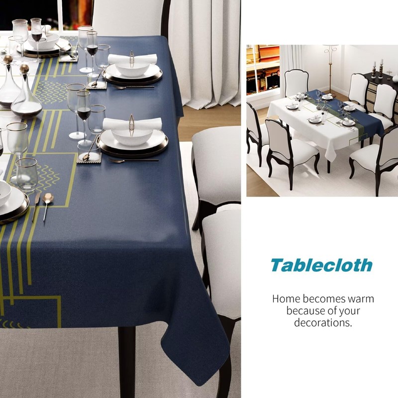 Rectangular Waterproof PVC Tablecloth, Tablecloth for Dining Room, Garden, Party,
