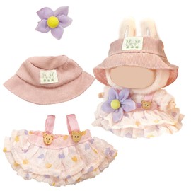 Pink Doll Clothes for Lab 3 Set (No Doll)：Clothes Outfit for Toys with hat, Dress and Clip ，Ideal Gifts