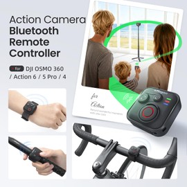 YDW Bluetooth Remote Control for DJI Osmo Action 6/Osmo Action 5 Pro/Action 4/DJI OSM0 360 Cameras, Wireless 50M Remote Control Range Smart Action Accessories