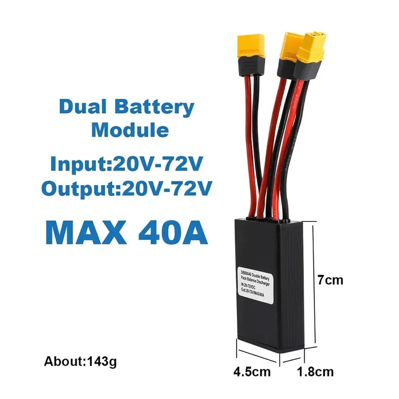 TSDZ2 Electric Bike Dual Battery Discharge Converter 40A 24-72VDC Dual