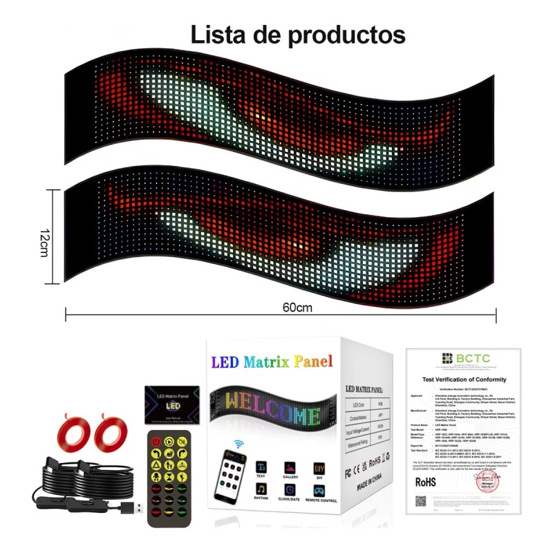 2 Piezas De Pantalla Led Con Luz Devil Eyes (12x59.5cm)