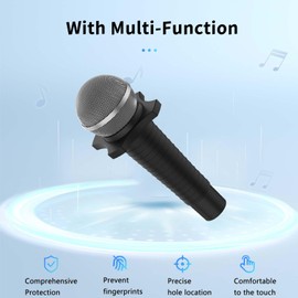 [2pack] Case for Shure SM58,NOUKAJU Silicone Protective Cover,Drop-Proof,Scratch-Proof,Shock-Proof,Protective Case for Shure SM58 Microphone(Black)