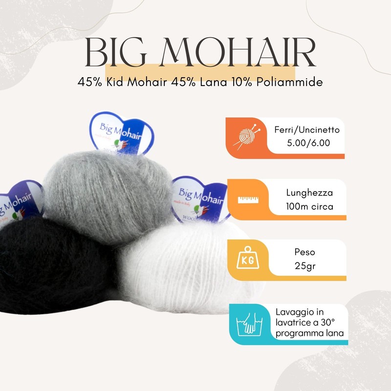 Tricot Café - Big Mohair - Ideal for Babies, Mixed
