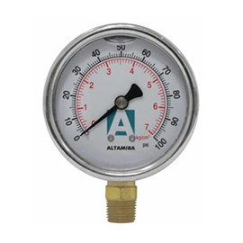 ALTAMIRA Manómetro de Glicerina Altamira 0-100 psi Conexión inferior 1/4"