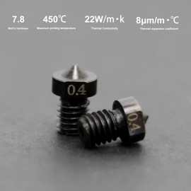 iMetrx 8 x 0.4 mm E3D V6 3D Printer Nozzle Set, Hardened Steel Nozzles + Stainless Steel Cleaning Kit, for Anycubic i3 Mega, Prusa i3 FDM 3D Printer Extruder Nozzles