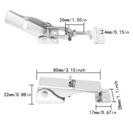 ITROLLE 2PCS Adjustable Latch Buckle Toggle Catch Latch Lock Clamp Adjustable Heavy Duty Stainless Steel Spring Loaded Draw Latch Compression Spring Toggle Latch Lock with screws