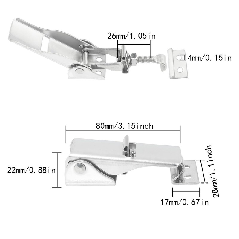 ITROLLE 2PCS Adjustable Latch Buckle Toggle Catch Latch Lock Clamp