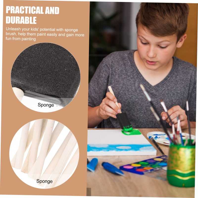 TOPPERFUN 16pcs Painting Sponge Brush Foam Paint Applicator Sponge Roller