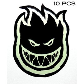 VATH 10 Pieces of Spitfire Flame Head Glow in The Dark Sticker 60mmW x 80mmH / 3 1/8" Hx 2 5/8" W [C55x10]