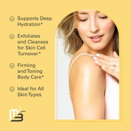 Anti-Cellulite Body Scrub for Skin Tightening, Firming, Moisturizing & Smoothing, Exfoliating Formula for Legs, Glutes, Hands & Feet with Stem Cells, Collagen, Coconut & Jojoba Oil, 16oz - M3