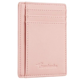 Travelambo Front Pocket Wallet Minimalist Leather Slim Wallet RFID Blocking Medium Size(VP Pink)