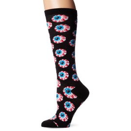 Leg Avenue 5210 - Kniestrümpfe mit gruseliger Augäpfeln, Einheitsgröße, schwarz