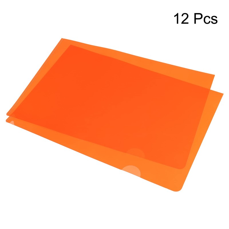 PATIKIL L Type Folders 12 Pack A4 Plastic File Project