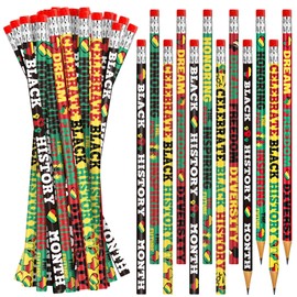 Cinrobiye 200 PCS Juneteenth Black History Month Inspirational Wood Pencils with Eraser Classroom Gifts Bulk School Supplies Office Giveaways Party Favors Prizes