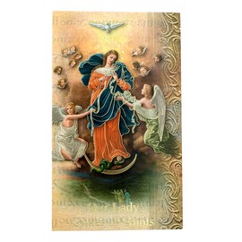 William J. Hirten Deluxe Catholic Holy Card with Traditional Prayers (Our Lady Untier of Knots)