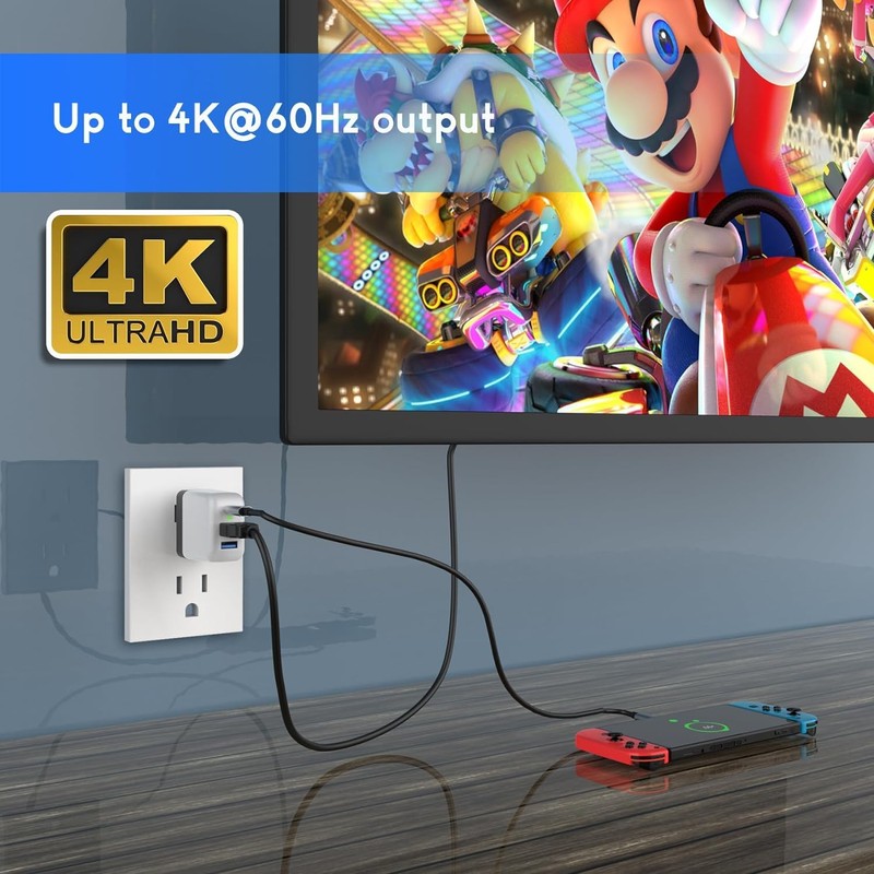 TreasLin Switch Replacement Dock, PD 36W USB C Charger for