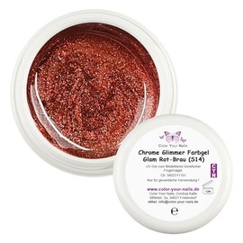 Premium Sparklinggele- Metallische Highlights für glamouröse Nageldesigns, 17 Brillante Farben für die Fingernägel (Glam Rot-Braun (S14), 5g)