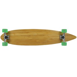 Moose Bamboo Pintail Longboard 9" x 43" 70mm 80a Bigfoot Green Wheels