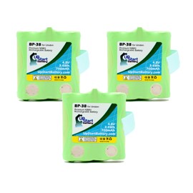 3X Pack - BP-38 Battery for Uniden BP-40, GMRS/FRS Two-Way Radios (700mAh, 4.8V, NI-MH)