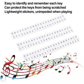 3Pcs Kalimba Thumb Piano Note Stickers,17 Keys Keys Stickers Kalimba Staff Labels Thumb Piano Button Musical Note Decoration for Beginners (White)