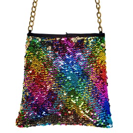 W WIDMANN MILANO Party Fashion W WIDMANN MILANO Party Fashion 10018 - Tasche Wendepailletten Regenbogen/Gold, Retro, Accessoire, Karneval, Mottoparty