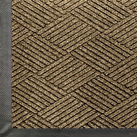 WaterHog Eco Premier | Commercial-Grade Entrance Mat with Diamond Pattern & Rubber Border | Indoor/Outdoor, Quick-Drying, Stain Resistant Door Mat (Khaki, 4x6)