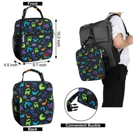 HABOPET Lunch Box for Men & Women Durable Lunch Bag for Adults Reusable Small Lunchbox Purple Dinosaur