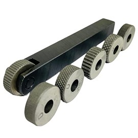 BLUEFOX TOOLS Single Wheel Knurling Tool Holder | for Knurling Operation | with Different Pattern | Gripping Product | Straight and Diagonal Shapes Knurls| 12 x 12 x 100 mm Size | 6 HSS KNURLS