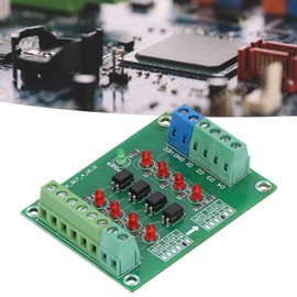 Fyearfly Optocoupler Isolation Board, 4-Channel Optocoupler Isolation Module 24V To 5V PLC Signal Level Voltage Converter Electric Component, for PNP To NPN Conversion