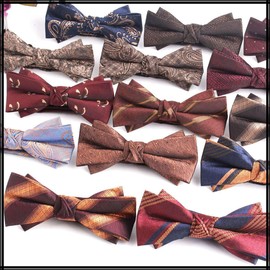 White Fang NC097 Double Stripe Necktie, Bowtie, Formal, Simple, Stylish, Men's, Women's, A001