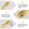 MOROBOR 2Pcs Bright Gold Stainless Steel Side Hole Flush Pull,