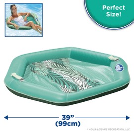 Aqua Supreme Hex Pool Chair Float – Multi-Position, Heavy Duty Floating Pool Chair Adult Size – Teal Fern