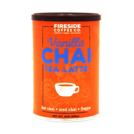 Fireside Coffee Company - Vanilla Chai Tea Latte - 2 Pack of 8 oz Canisters - Easy Instant Flavored Chai Tea Served as Hot Chai, Iced Chai, or Frappe - Vanilla Chai Tea Latte