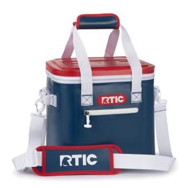 RTIC Ultra-Tough Soft Cooler 12 Can, Insulated Bag Portable Ice Chest for Lunch, Beach, Drink, Beverage, Travel, Camping, Picnic, Car, Trips, Floating Cooler Leak-Proof with Zipper, Patriot