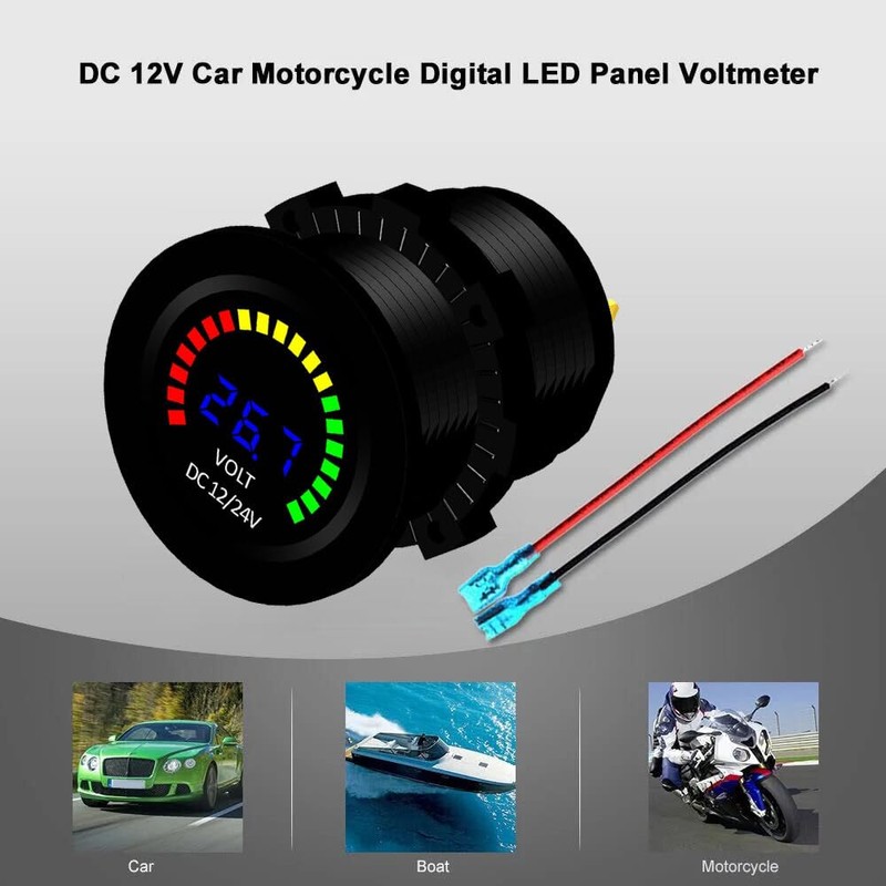 Generic DC 12V Car Motorcycle Boat Digital LED Panel Voltage