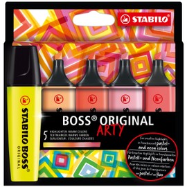 Highlighter - STABILO BOSS Original Arty - Wallet of 5 - Warm Colors