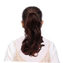 IWOWHERO Ponytail Hair Extension Clip in Synthetic Curly Hair Extensions Claw Hairpiece Instant Hairstyle for Busy Mornings Formal Occasions