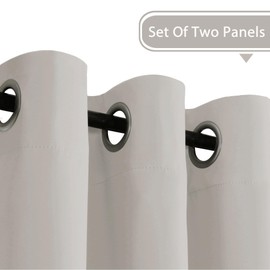 H.VERSAILTEX Premium Blackout Thermal Insulated Room Darkening Curtains for Bedroom/Living Room - Classic Grommet Top (2 Panels, Stone, 52 Inch by 63 Inch)