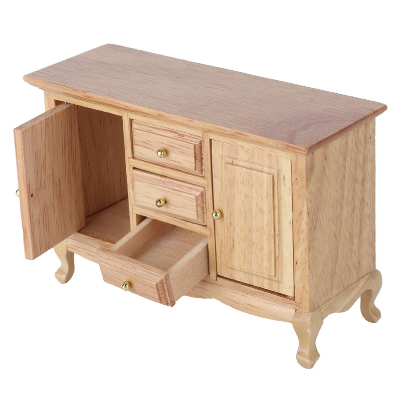 Dollhouse 1:12 Double Door Cabinet Doll House Wooden Furniture Miniature