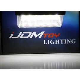 iJDMTOY OEM-Fit 3W Full LED License Plate Light Kit Compatible With Nissan Altima Maxima Murano Pathfinder Rogue Quest Infiniti QX56 QX60, Powered by 18-SMD Xenon White LED