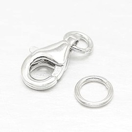 Lobster Clasp 925 Sterling Silver with Eyelet Jewellery Clasp 10 mm Lobster Clasp Chain Clasp