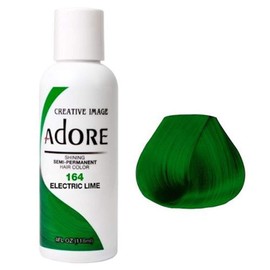 Adore Adore Semi Permanent Hair Color - Vegan and Cruelty-Free Green Hair Dye - 4 Fl Oz - 164 Electric Lime (Pack of 1)