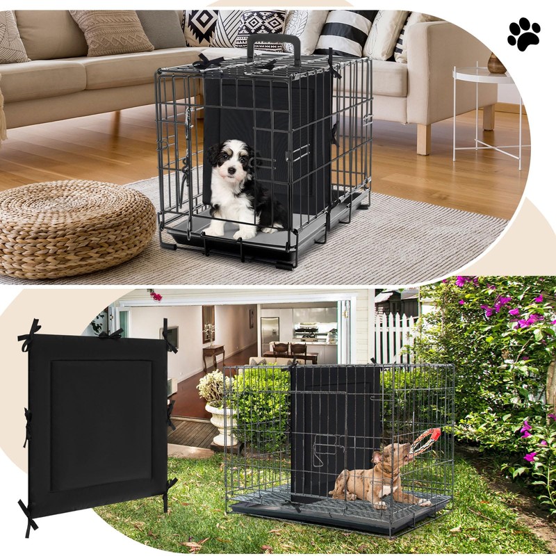 Thyle Dog Crate Divider Panel, Black Thick Dog Kennel Divider