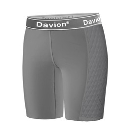 Davion Youth Girls Sliding Shorts Athletic Compression Padded Shorts for Kids Baseball Football Lacrosse（Gray-M）