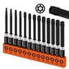 13-Piece Impact Rated 3" Security Torx Bit Set for 1/4”Screwdriver,