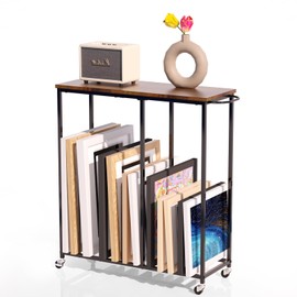Lzttyee Art Storage Rack Art Drying Painting Canvas Storage Rack with Wheels Metal Art Storage with Handle for Drawing Board Canvas Frame Panel Paper Pad for Art Studios Gallery
