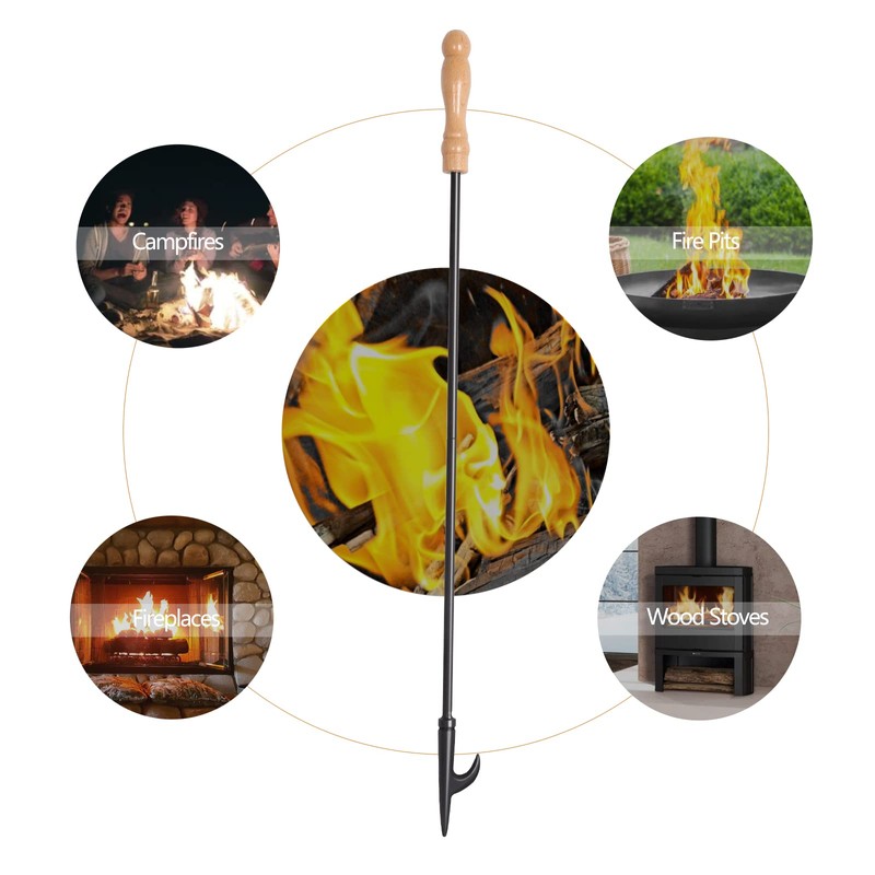 Heavy Duty 32” Long Fireplace Fire Pit Campfire Poker Stick