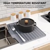 Silicone Dish Drying Mat for Kitchen Counter, Non-Slip Dish Drainer