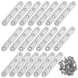 Angle Connector Flat Angle Brackets Right Angle Stainless Steel Corner Bracket Furniture Flat Corner Brackets with Screws for Table Chair Bookshelf 96 x 17 mm Pack of 20