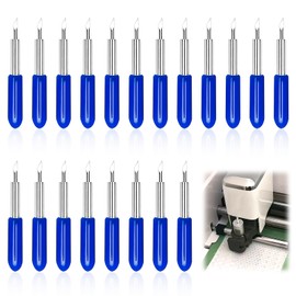 CJMUQHEHH Pack of 20 60° Replacement Blades Set for Cricut Explore Air/Air 2/Air 3/Maker/Maker 3, Expression for Vinyl Cutting Machines, Replacement Cutting Blades 60° Deep Media Blades (Blue Cap)